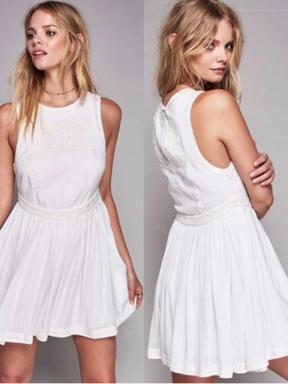Free People Birds of a Feather White Embroidered Dress - 2